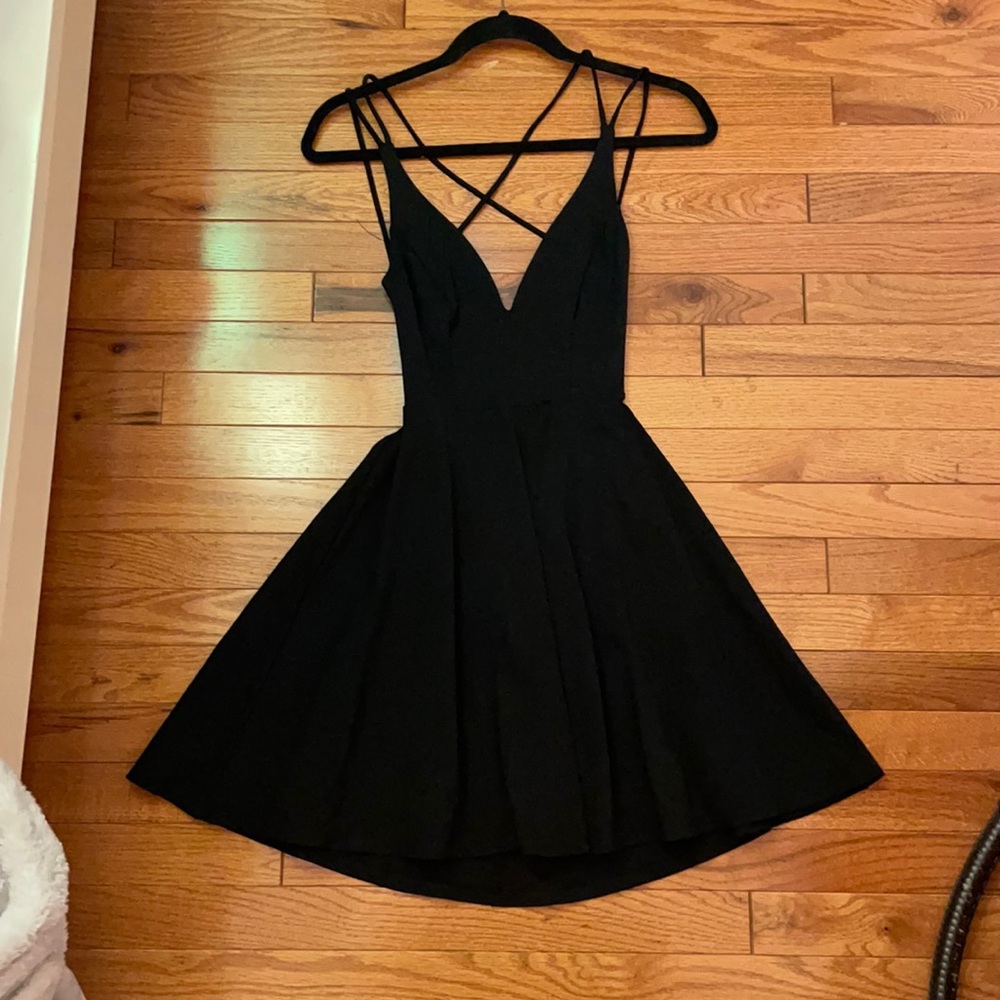 Black strapy skater girl dress